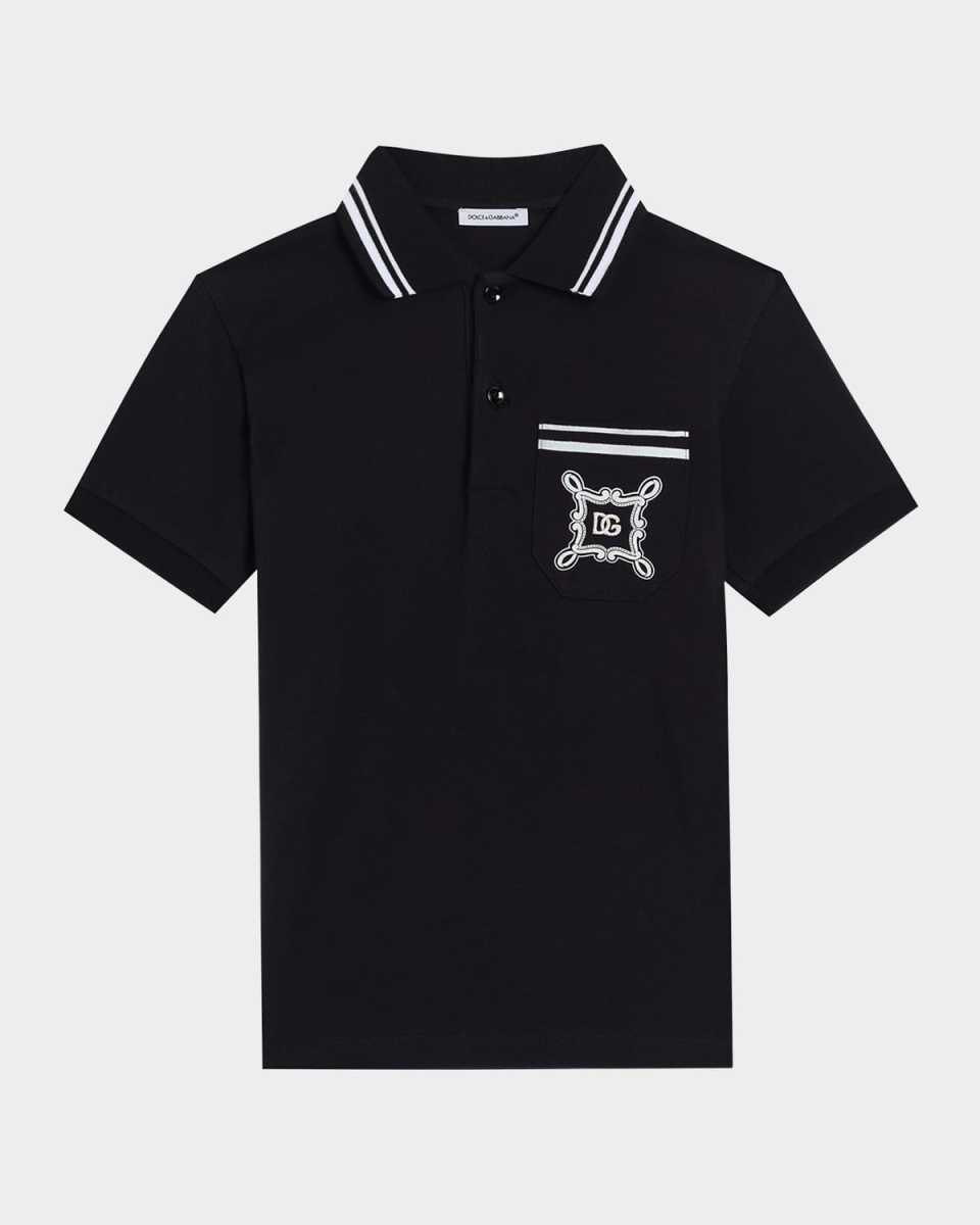 Boy's Bandana-Inspired Logo-Print Polo Shirt, Size 8-14